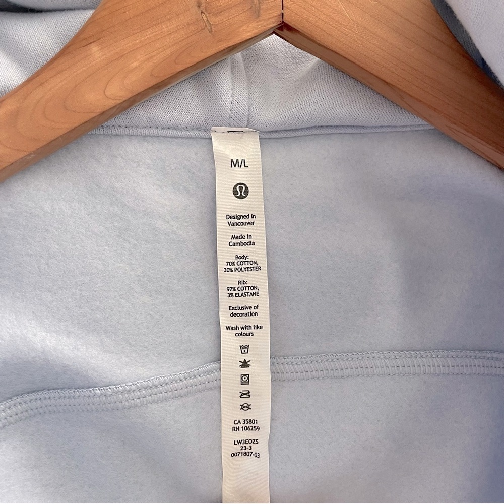 NWT Lululemon Scuba Oversized Full Zip Blue Linen Size M/L - Picture 3 of 12